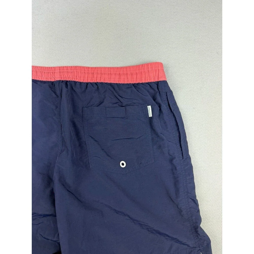 Maamgic Men's Swim Trunks Navy Blue with Coral Waistband Pockets Size XL Beach